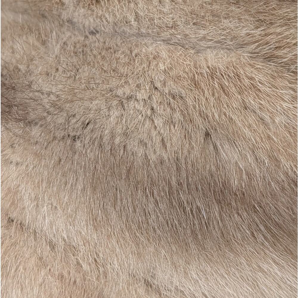 Vintage I. Magnin Genuine Mink Fur Capelet Jacket Cool Beige - Picture 12 of 12